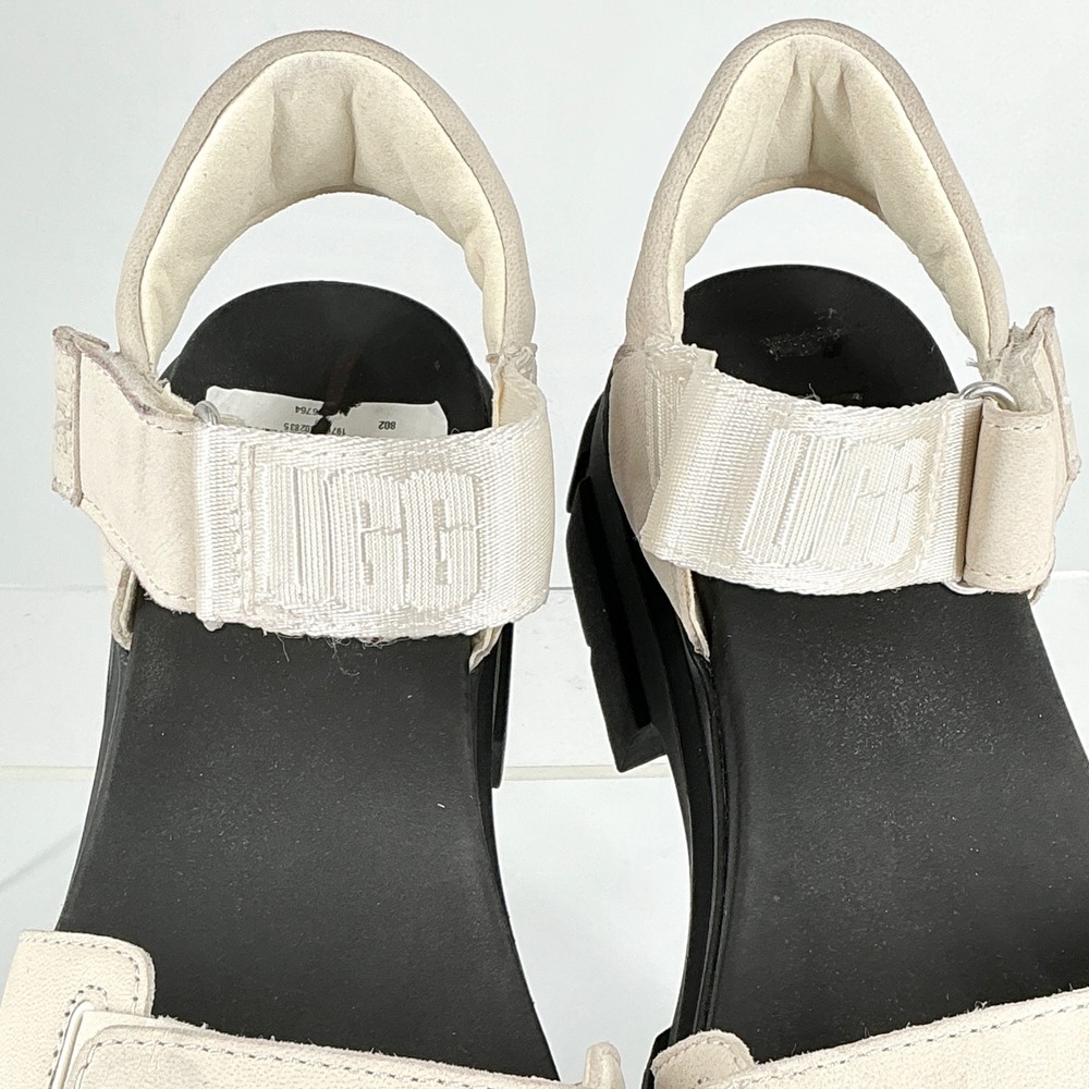 UGG Womens Size 9 Slide White Leather Chunky Lug Platform Sandal NEW Ashton $187 - Picture 5 of 15